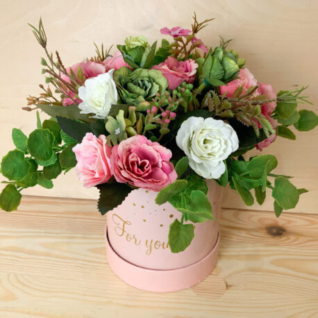 flowerbox zieleń z różem